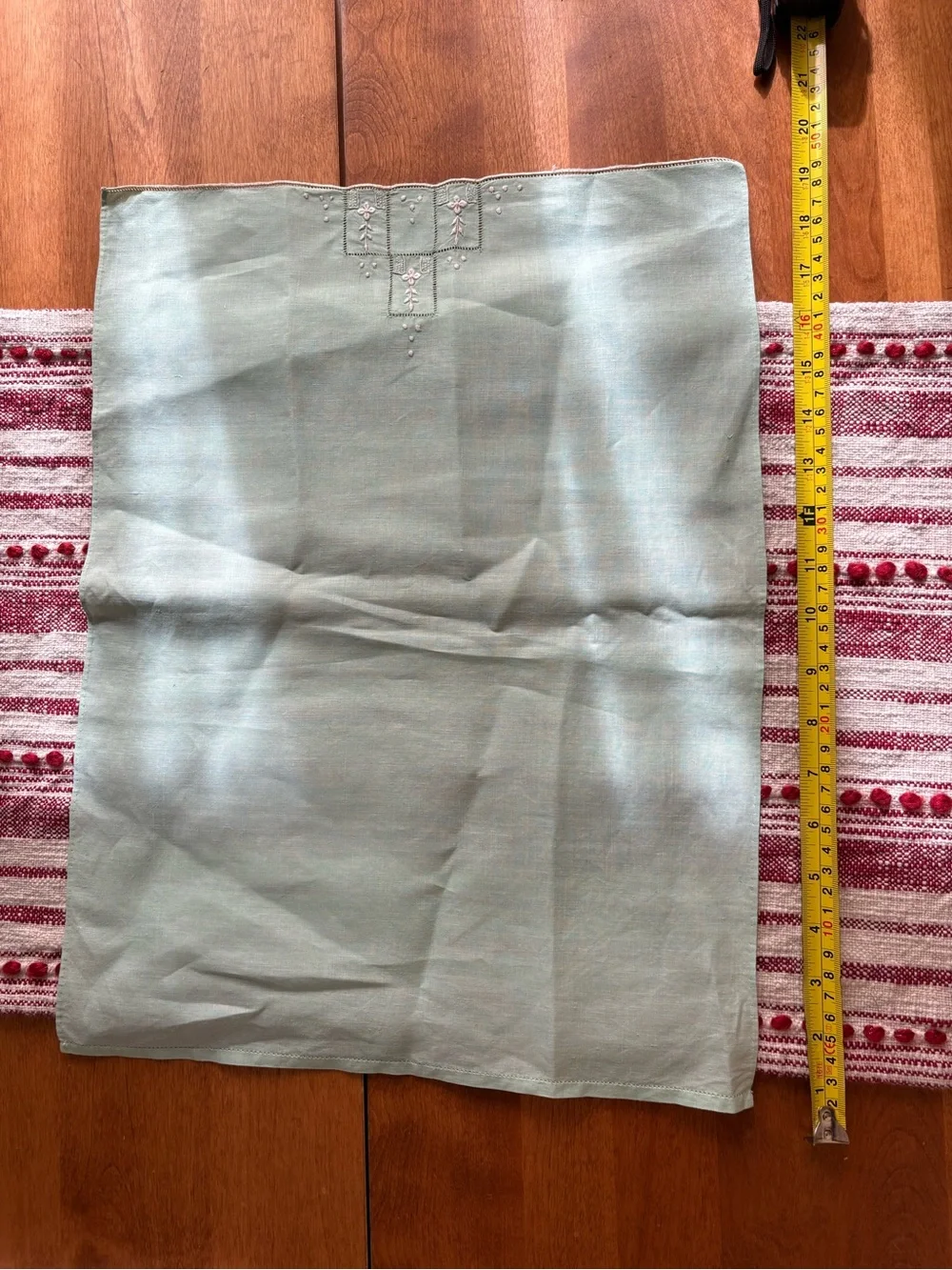 Vintage Embroidered Floral & D Monogram Handkerchief Set - Teal & Blue Accents